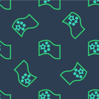 Çin bayrağının çizgi sembolü mavi arka planda izole edilmiş kusursuz desen. Vektör.