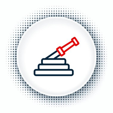 Hat yangın hortumu makarası simgesi beyaz arkaplanda izole edildi. Renkli taslak konsepti. Vektör.