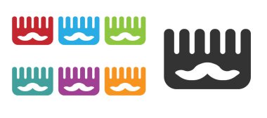 Beyaz arkaplanda siyah saç fırçası simgesi izole edildi. Taraklı saç işareti. Berber sembolü. Simgeleri renklendirin. Vektör.