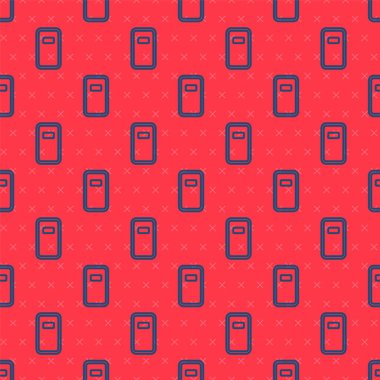 Mavi çizgi polis saldırı kalkanı ikonu kırmızı arka planda pürüzsüz desen izole etti. Vektör.