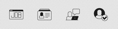 Set Search job Resume Freelancer and Worker icon. Vector.