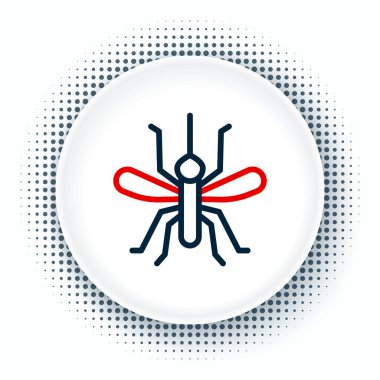 Beyaz arkaplanda çizgi sivrisinek simgesi izole edildi. Renkli taslak konsepti. Vektör.