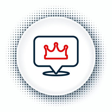 Çizgi Konumu Kral Taç simgesi beyaz arkaplanda izole edildi. Renkli taslak konsepti. Vektör.