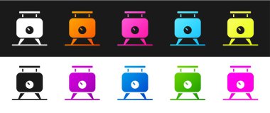 Set Metal tank with grape juice as alcoholic fermentation icon isolated on black and white background. Vector.