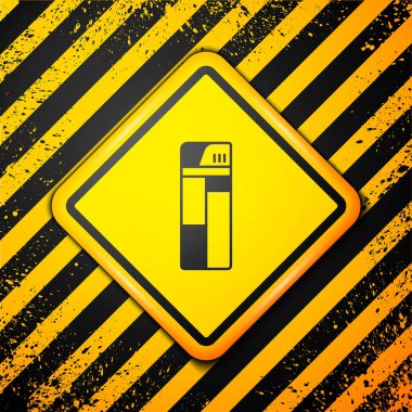 Siyah Işık simgesi sarı arkaplanda izole edildi. Uyarı işareti. Vektör.