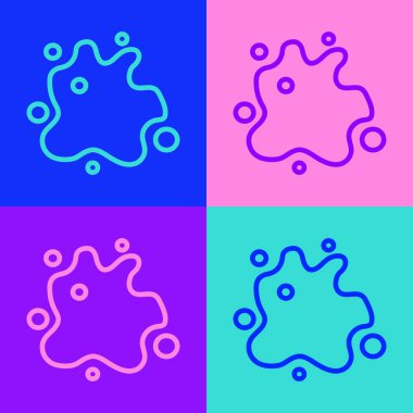 Pop art line Paint spray icon isolated on color background. Vector.