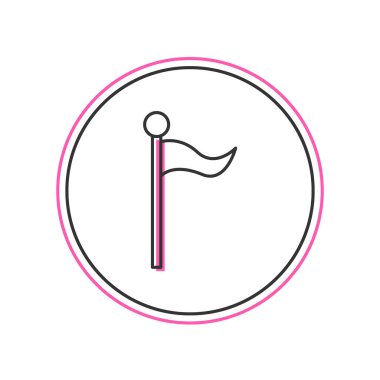 Doldurulmuş ana hatlı bayrak simgesi beyaz arkaplanda izole edildi. Yer belirleyici sembol. Vektör.