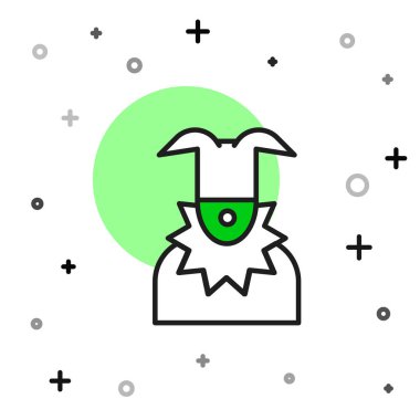 Filled outline Joker head icon isolated on white background. Jester sign. Vector.