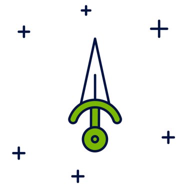 Hançer simgesi beyaz arkaplanda izole edildi. Bıçak ikonu. Keskin bıçaklı kılıç. Vektör.