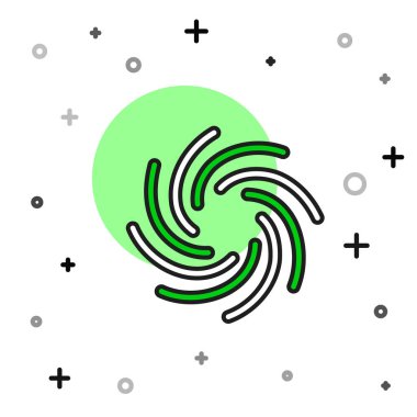 Doldurulmuş Tornado simgesi beyaz arkaplanda izole edildi. Kasırga, kasırga, fırtına bacası, kasırga ya da hortum ikonu. Vektör.