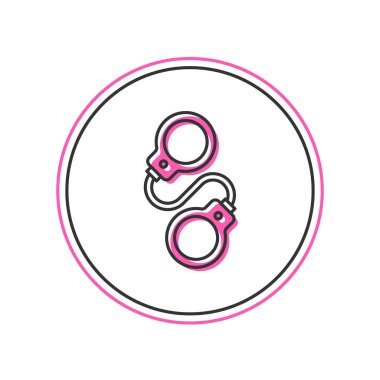 Doldurulmuş kelepçe simgesi beyaz arkaplanda izole edilmiş. Vektör.