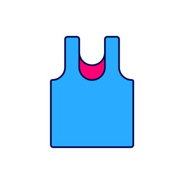 Filled outline Sleeveless T-shirt icon isolated on white background. Vector.