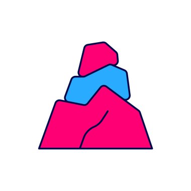 Doldurulmuş kaya taşları simgesi beyaz arkaplanda izole edildi. Vektör.