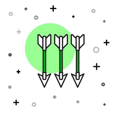 Doldurulmuş çizgili çapraz ok simgesi beyaz arkaplanda izole edildi. Vektör.