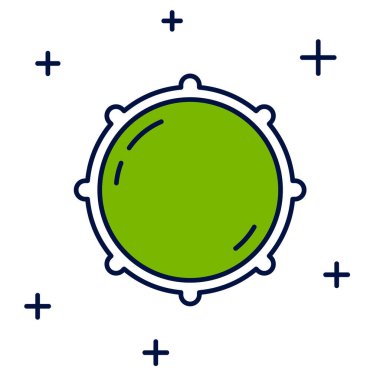 Doldurulmuş ana hatlı arama düğmesi teknolojisi ayarları simgesi beyaz arkaplanda izole edildi. Ses tuşu, ses kontrolü, analog regülatör. Vektör.