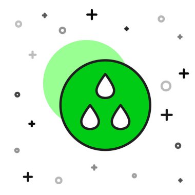 Doldurulmuş ana hatlı su bırakma simgesi beyaz arkaplanda izole edildi. Vektör.