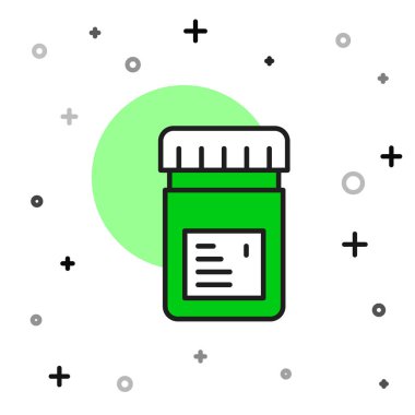 Beyaz arkaplanda izole edilmiş biyolojik olarak aktif katkı simgesi dolduruldu. Vektör.