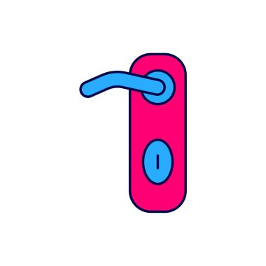 Filled outline Door handle icon isolated on white background. Door lock sign. Vector.