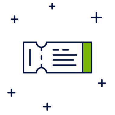 Filled outline Airline ticket icon isolated on white background. Plane ticket. Vector.