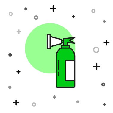 Beyaz arka planda izole edilmiş ana hatlı yangın söndürme ikonu. Vektör.