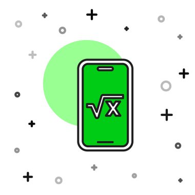 Beyaz arkaplanda izole edilmiş x sembolünün kare kökü. Matematiksel ifade. Vektör.