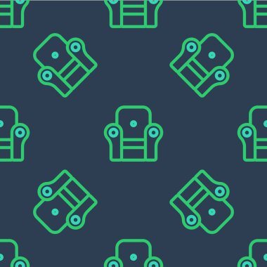 Hat Kol Koltuğu simgesi mavi arka planda izole edilmiş. Vektör.