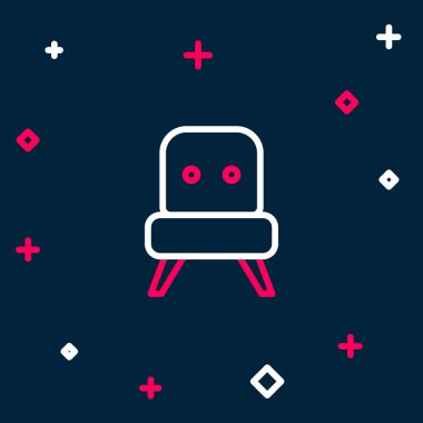 Hat Kol Koltuğu simgesi mavi arkaplanda izole edildi. Renkli taslak konsepti. Vektör.