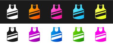 Undershirt simgesini siyah ve beyaz arkaplanda izole et. Vektör.