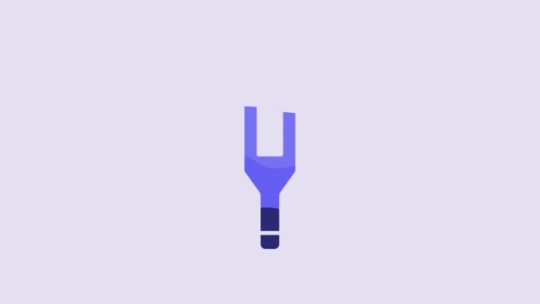 Синий Медицинский Цифровой Термометр Медицинской Экспертизы Значок Изолирован Фиолетовом Фоне — стоковое видео