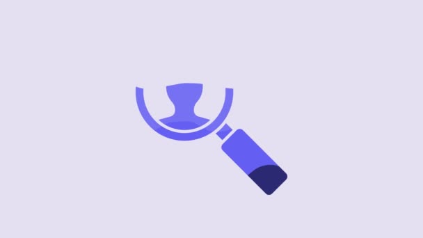 Icono Análisis Médico Azul Aislado Sobre Fondo Púrpura Medicina Ayuda — Vídeo de stock