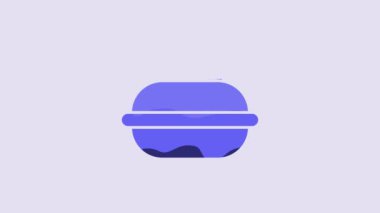 Blue Stone for curling sport game icon isolated on purple background. Sport equipment. 4K Video motion graphic animation.