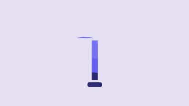 Blue Hammer icon isolated on purple background. Tool for repair. 4K Video motion graphic animation.