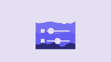 Blue Car settings icon isolated on purple background. Auto mechanic service. Repair service auto mechanic. Maintenance sign. 4K Video motion graphic animation.
