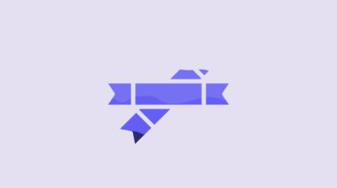 Blue Sugar stick packets icon isolated on purple background. Blank individual package for bulk food products as coffee, salt, spices. 4K Video motion graphic animation.