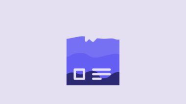 Blue Bag of coffee beans icon isolated on purple background. 4K Video motion graphic animation.