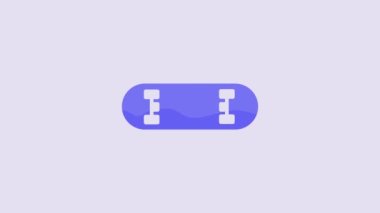 Blue Skateboard trick icon isolated on purple background. Extreme sport. Sport equipment. 4K Video motion graphic animation.