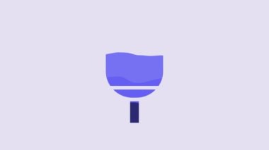 Blue Racket for playing table tennis icon isolated on purple background. 4K Video motion graphic animation.