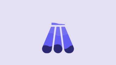 Blue Badminton shuttlecock icon isolated on purple background. Sport equipment. 4K Video motion graphic animation.