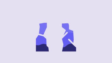 Blue Grand canyon icon isolated on purple background. National park in Arizona United States. 4K Video motion graphic animation.