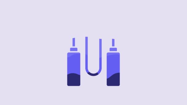 Blue Jump Rope Icon Isolated Purple Background Skipping Rope Sport — Wideo stockowe