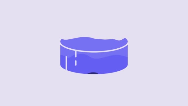 Blue Hockey Puck Icon Isolated Purple Background Sport Equipment Video — Stock videók