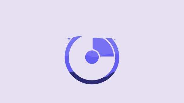 Blue Stopwatch Icon Isolated Purple Background Time Timer Sign Chronometer — Wideo stockowe