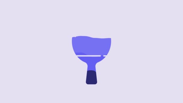 蓝色球拍 用于在紫色背景上隔离的乒乓球图标 4K视频运动图形动画 — 图库视频影像