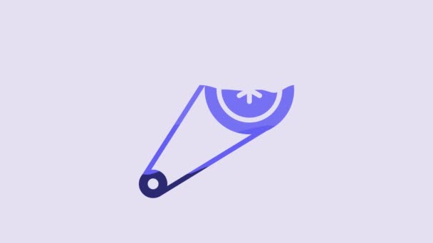 Blue Timing Belt Kit Icon Isolated Purple Background Video Motion — Vídeo de stock