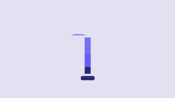 Icona Blue Hammer Isolata Sfondo Viola Strumento Riparazione Animazione Grafica — Video Stock