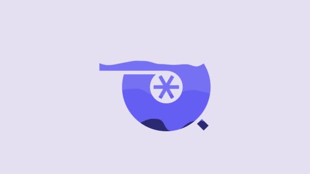 Blue Automotive Turbocharger Icon Isolated Purple Background Vehicle Performance Turbo — Stockvideo