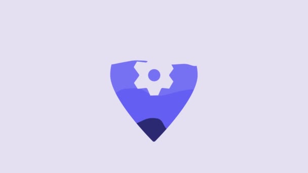 Blue Location Car Service Icon Isolated Purple Background Auto Mechanic — Wideo stockowe