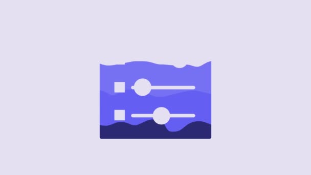 Icono Configuración Del Coche Azul Aislado Sobre Fondo Púrpura Servicio — Vídeo de stock