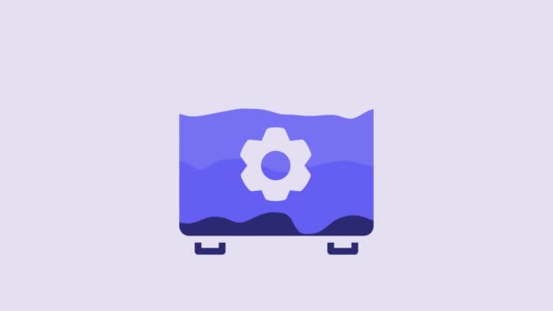 Blue Toolbox Icon Isolated Purple Background Tool Box Sign Video — Stockvideo
