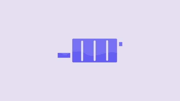 Blue Car Muffler Icon Isolated Purple Background Exhaust Pipe Video — Vídeos de Stock